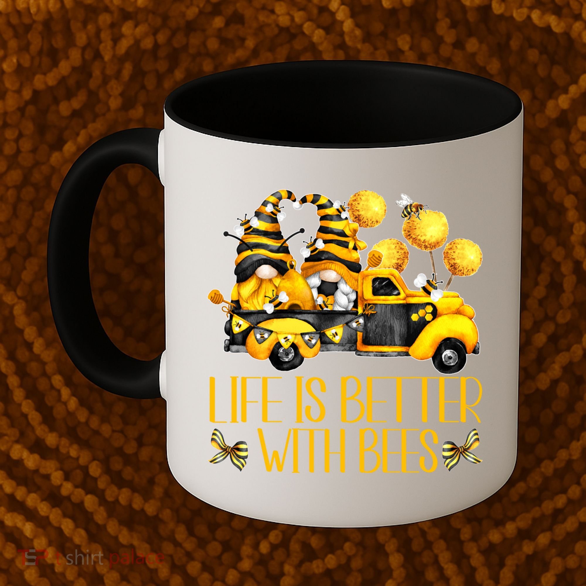 Life Is Better With Bees For Beekeeper Honey Bee Gnome Cute Gift Coffee Mug