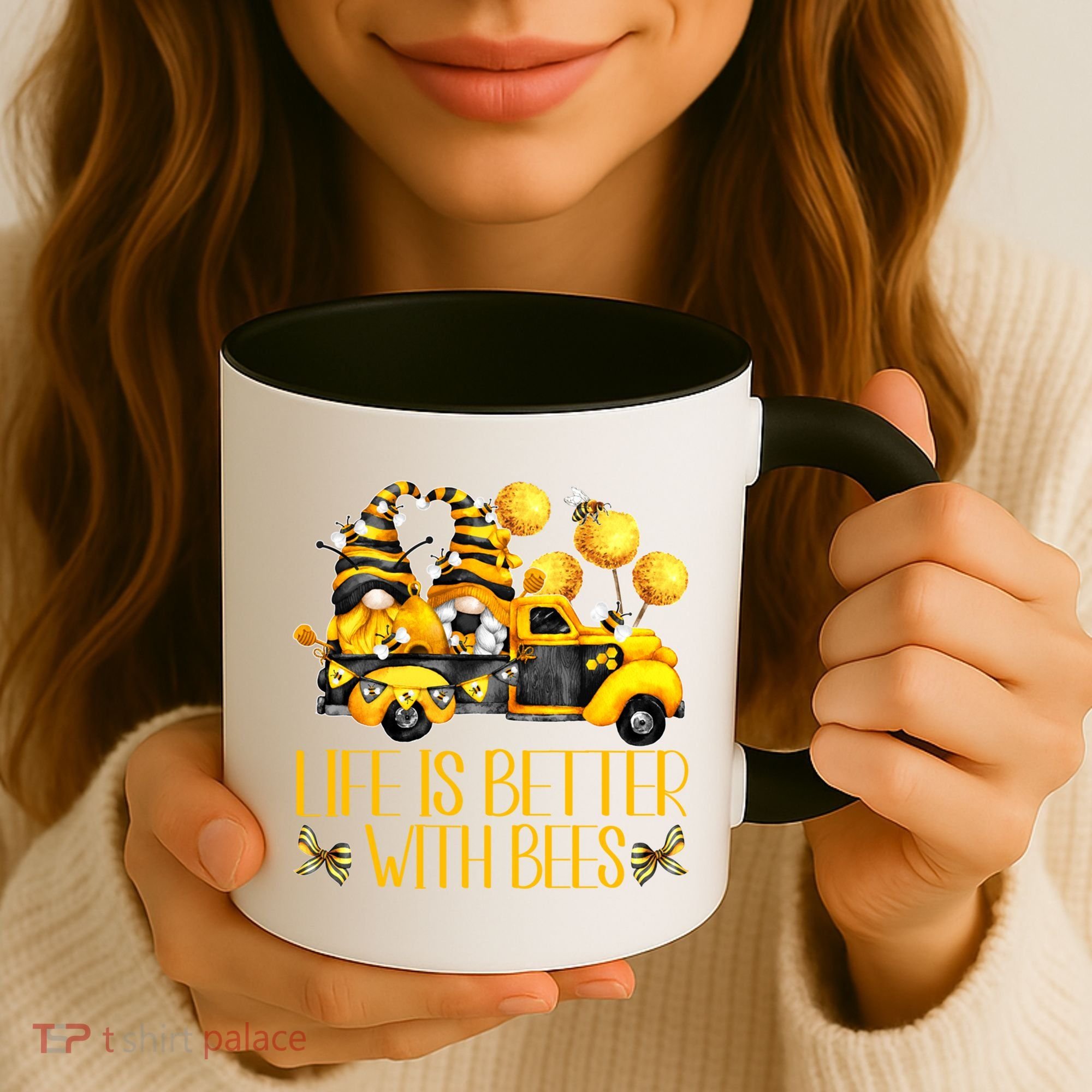 Life Is Better With Bees For Beekeeper Honey Bee Gnome Cute Gift Coffee Mug