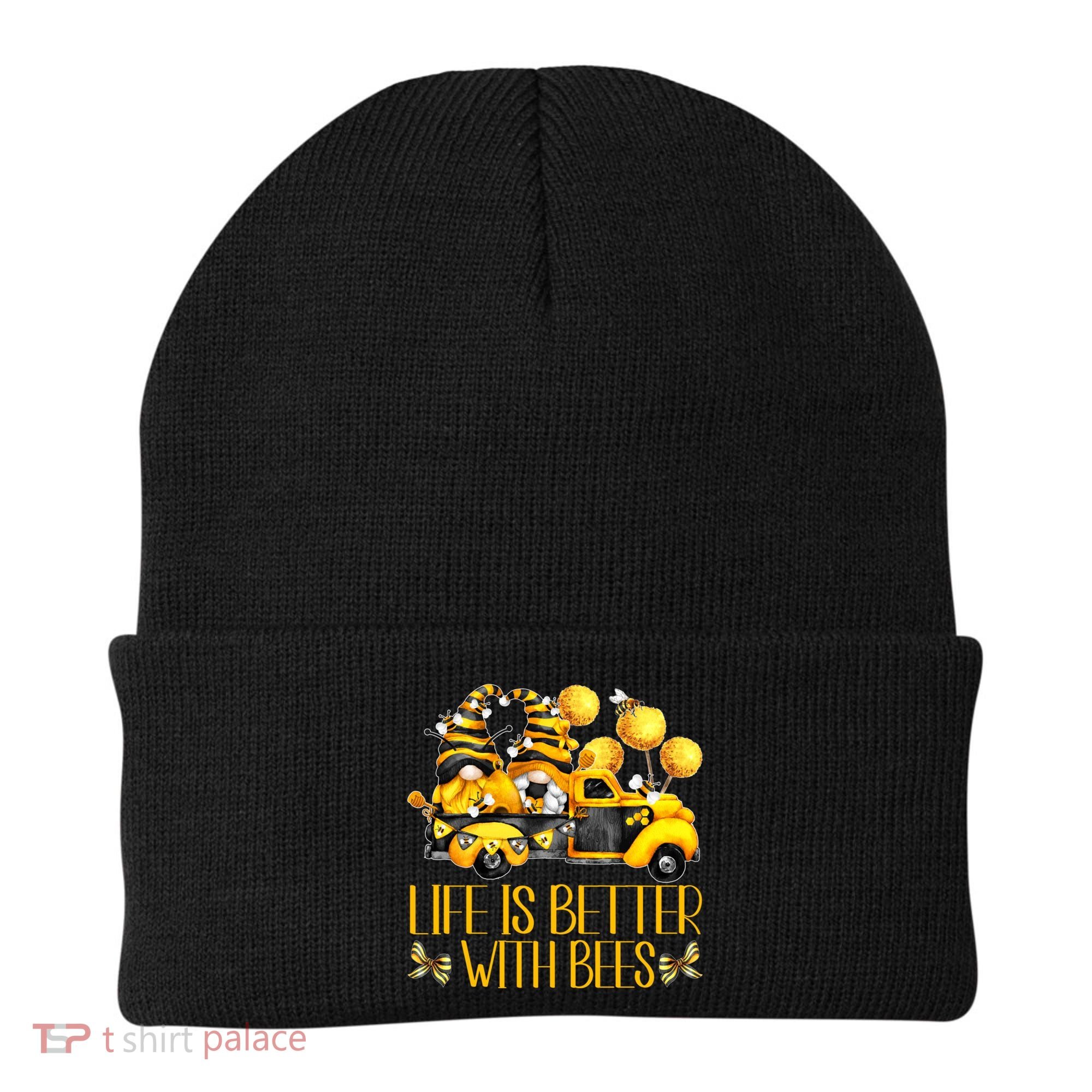 Life Is Better With Bees For Beekeeper Honey Bee Gnome Cute Gift Beanie