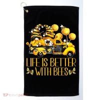 Life Is Better With Bees For Beekeeper Honey Bee Gnome Cute Gift Golf Towel thumb 0