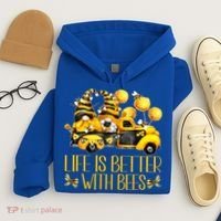 Life Is Better With Bees For Beekeeper Honey Bee Gnome Cute Gift Hoodie thumb 4