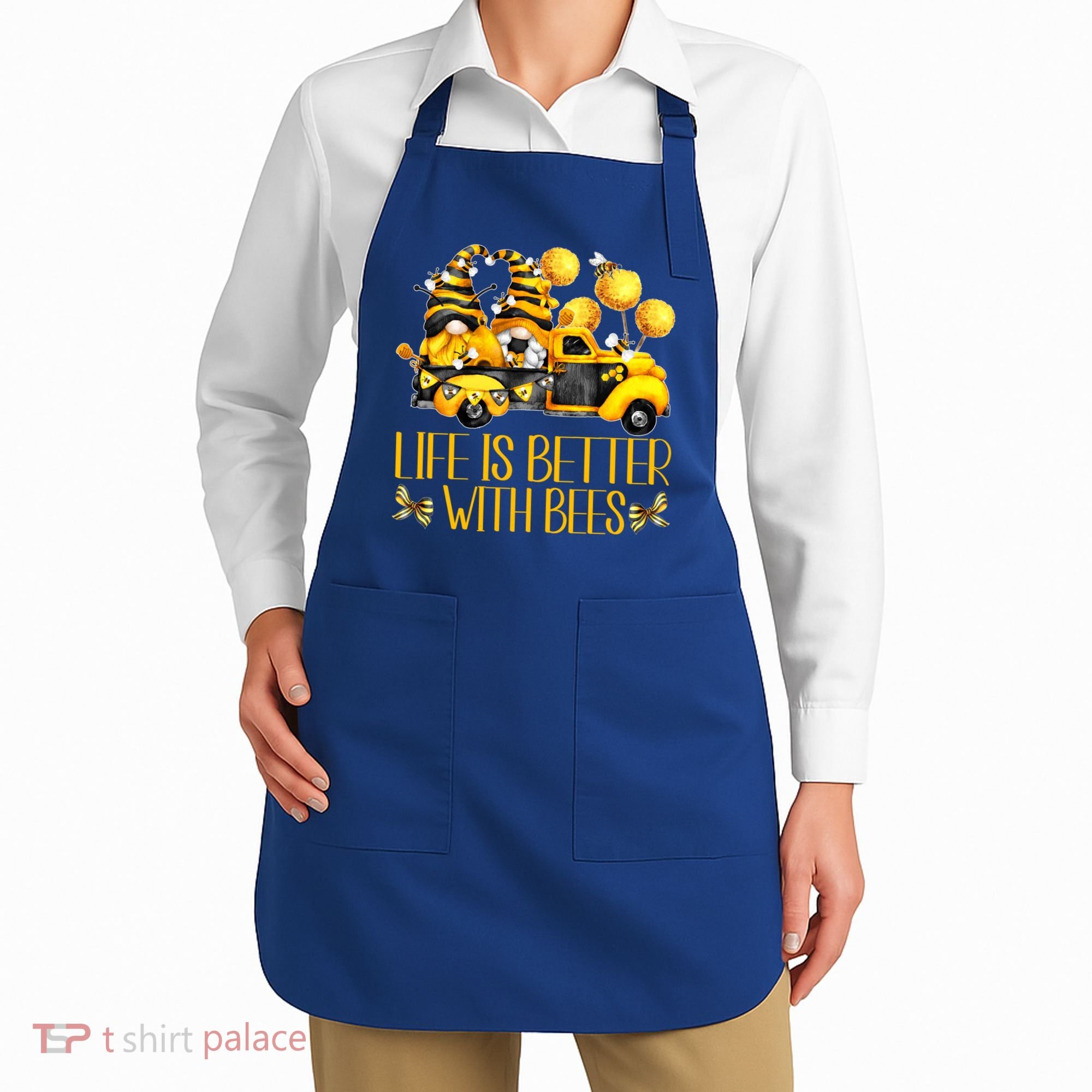 Life Is Better With Bees For Beekeeper Honey Bee Gnome Cute Gift Apron