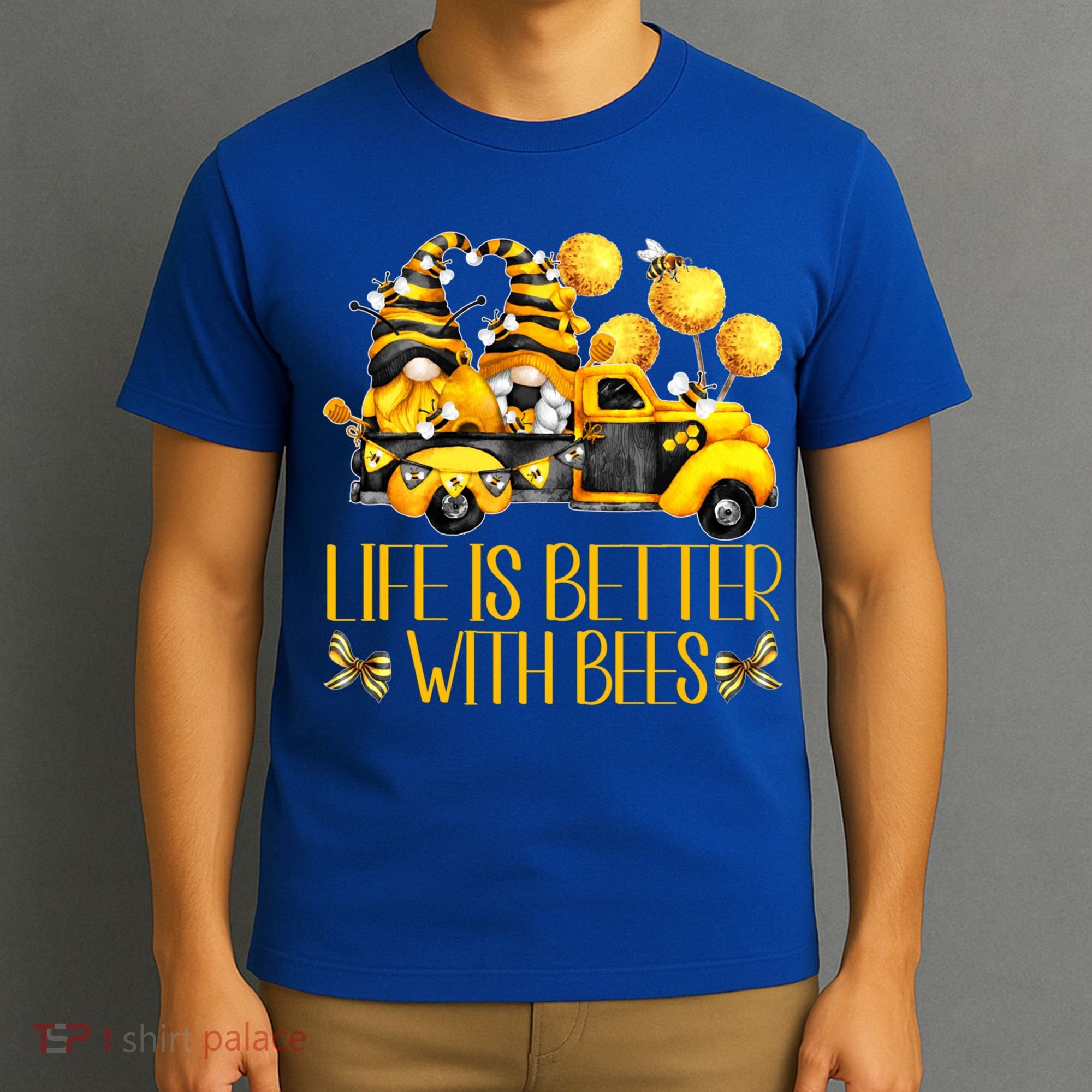 Life Is Better With Bees For Beekeeper Honey Bee Gnome Cute Gift T-Shirt
