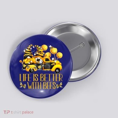 Life Is Better With Bees For Beekeeper Honey Bee Gnome Cute Gift Button