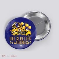 Life Is Better With Bees For Beekeeper Honey Bee Gnome Cute Gift Button thumb 0