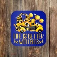 Life Is Better With Bees For Beekeeper Honey Bee Gnome Cute Gift Coaster thumb 0