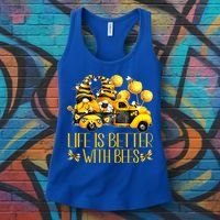 Life Is Better With Bees For Beekeeper Honey Bee Gnome Cute Gift Women's Tank Top thumb 3