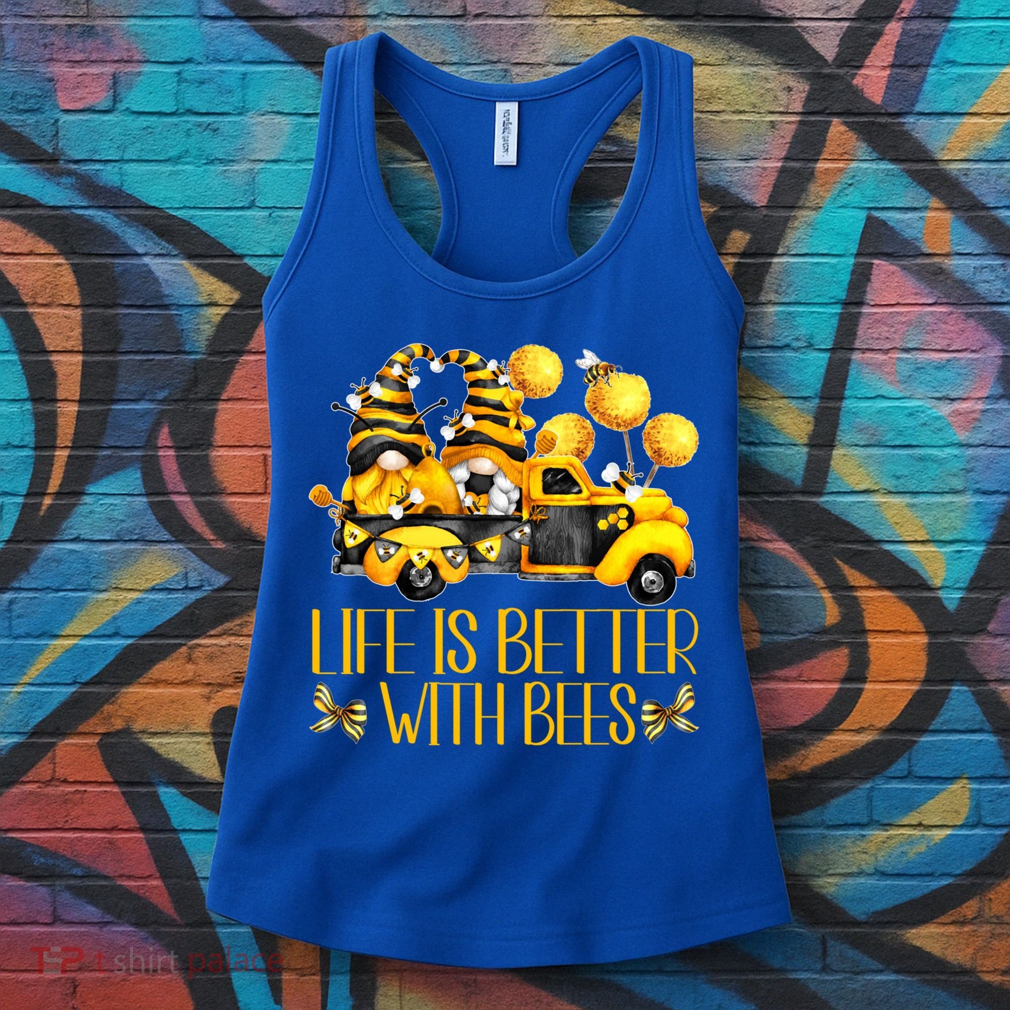 Life Is Better With Bees For Beekeeper Honey Bee Gnome Cute Gift Women's Tank Top