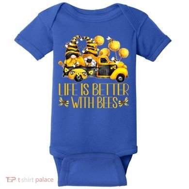 Life Is Better With Bees For Beekeeper Honey Bee Gnome Cute Gift Baby Bodysuit
