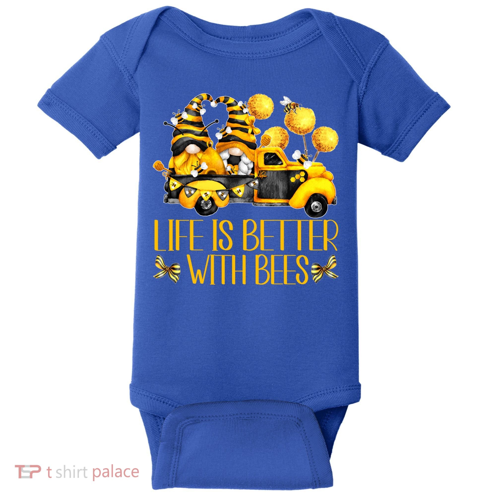 Life Is Better With Bees For Beekeeper Honey Bee Gnome Cute Gift Baby Bodysuit