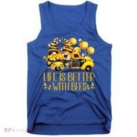 Life Is Better With Bees For Beekeeper Honey Bee Gnome Cute Gift Tank Top thumb 0