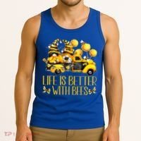 Life Is Better With Bees For Beekeeper Honey Bee Gnome Cute Gift Tank Top thumb 3