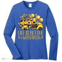 Life Is Better With Bees For Beekeeper Honey Bee Gnome Cute Gift Women's Long Sleeve Shirt thumb 0