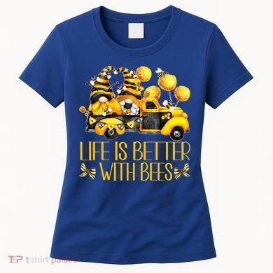 Life Is Better With Bees For Beekeeper Honey Bee Gnome Cute Gift Women's T-Shirt