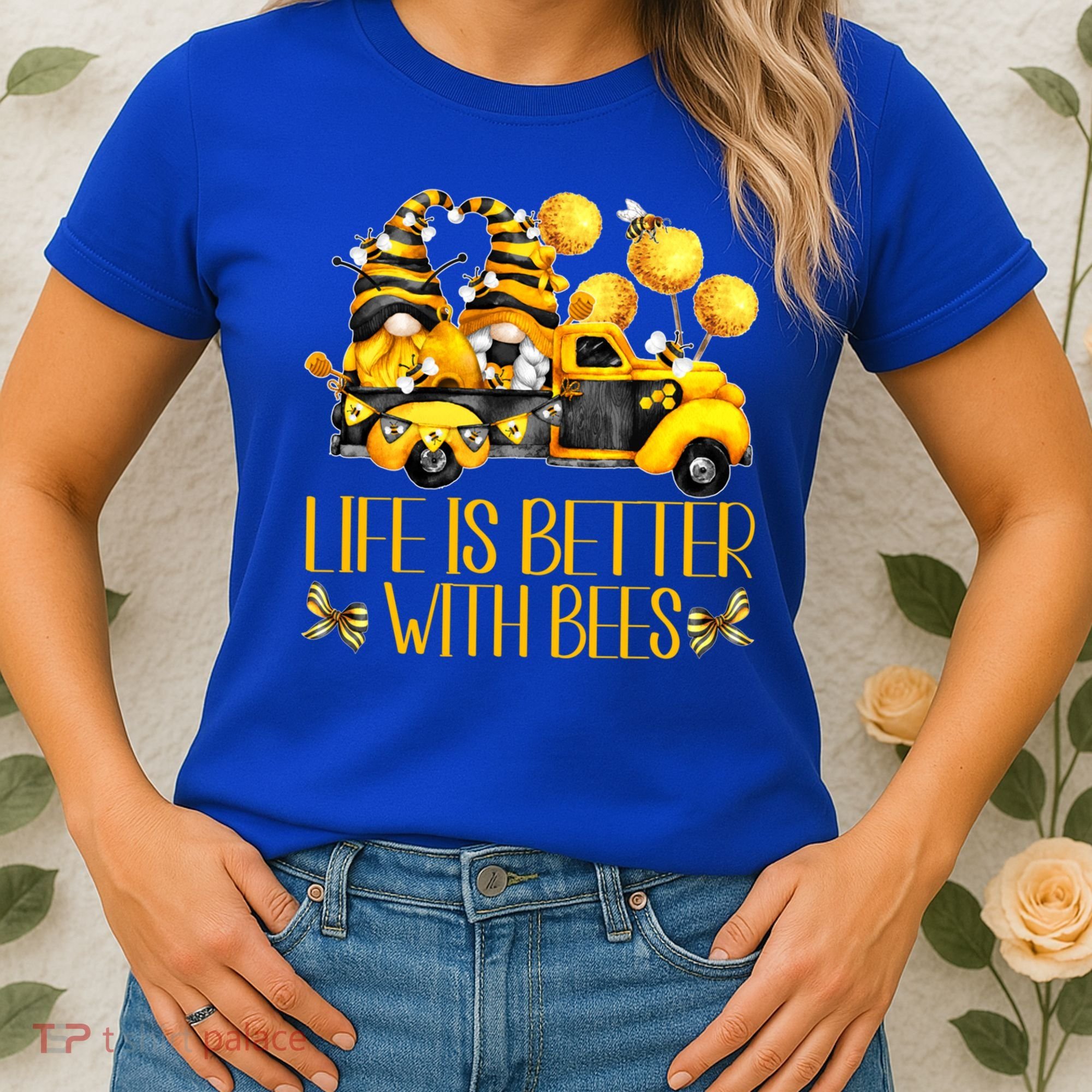 Life Is Better With Bees For Beekeeper Honey Bee Gnome Cute Gift Women's T-Shirt
