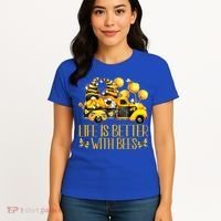 Life Is Better With Bees For Beekeeper Honey Bee Gnome Cute Gift Women's T-Shirt thumb 4