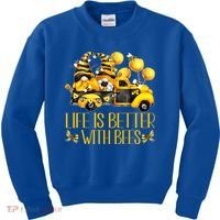 Life Is Better With Bees For Beekeeper Honey Bee Gnome Cute Gift Kids Sweatshirt thumb 0