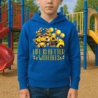 Life Is Better With Bees For Beekeeper Honey Bee Gnome Cute Gift Kids Hoodie thumb 2