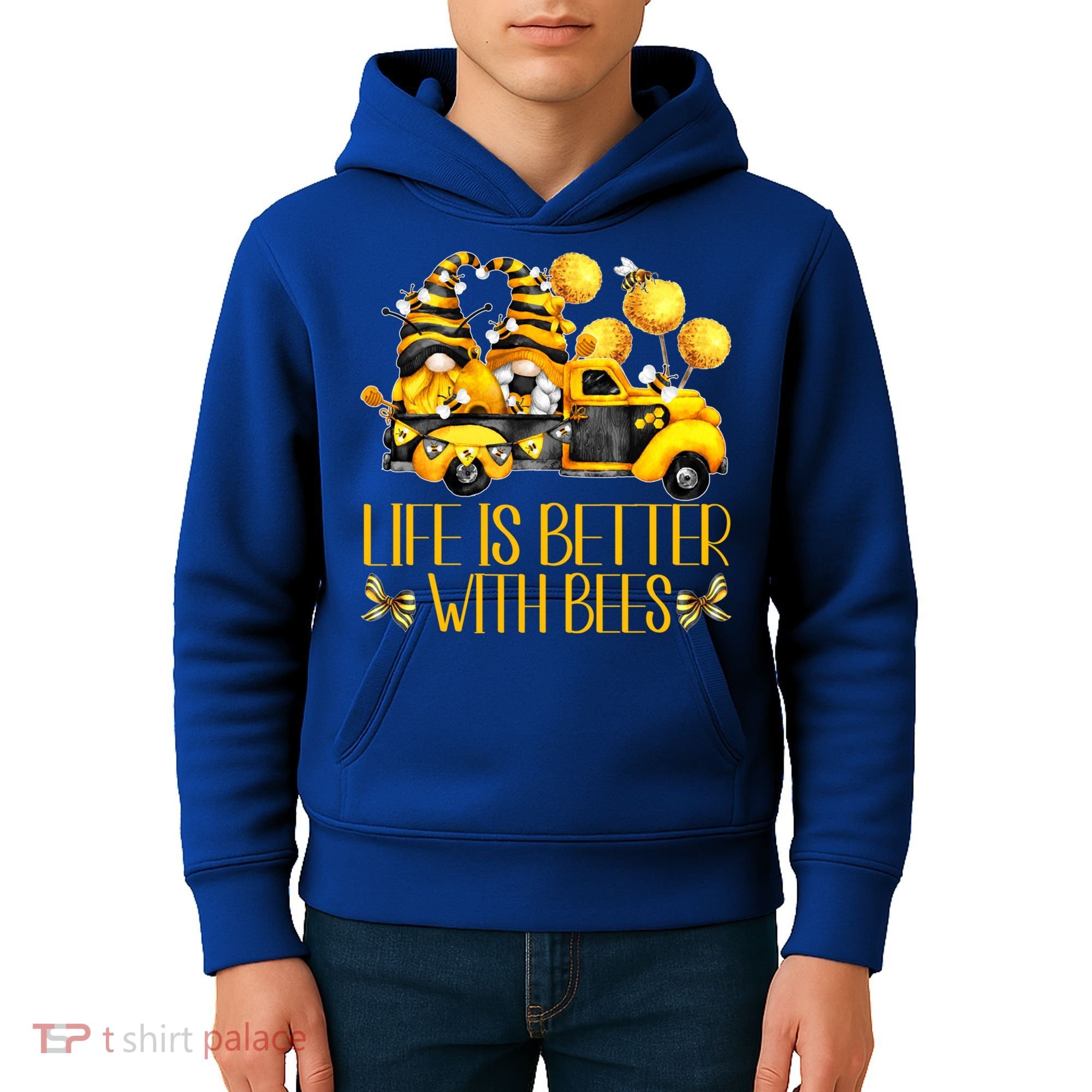 Life Is Better With Bees For Beekeeper Honey Bee Gnome Cute Gift Kids Hoodie