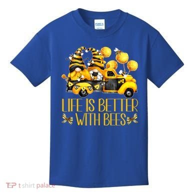 Life Is Better With Bees For Beekeeper Honey Bee Gnome Cute Gift Kids T-Shirt