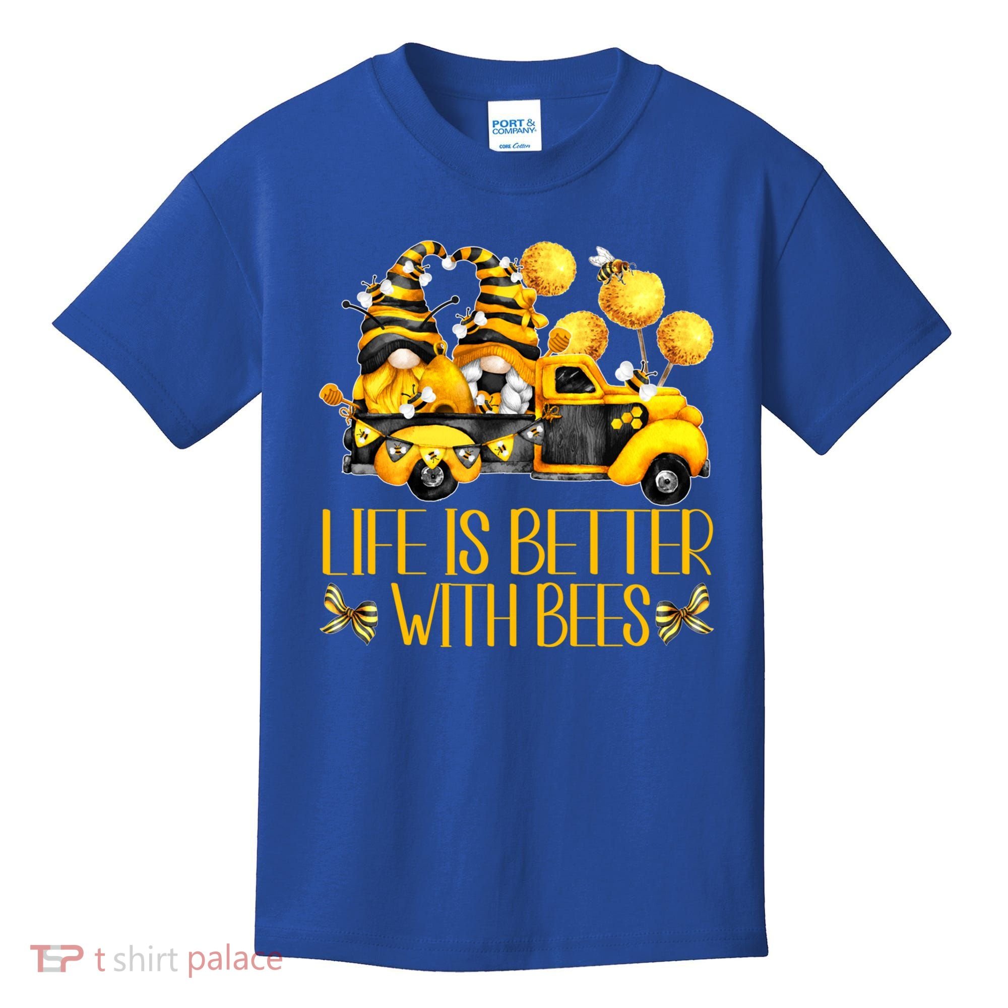 Life Is Better With Bees For Beekeeper Honey Bee Gnome Cute Gift Kids T-Shirt