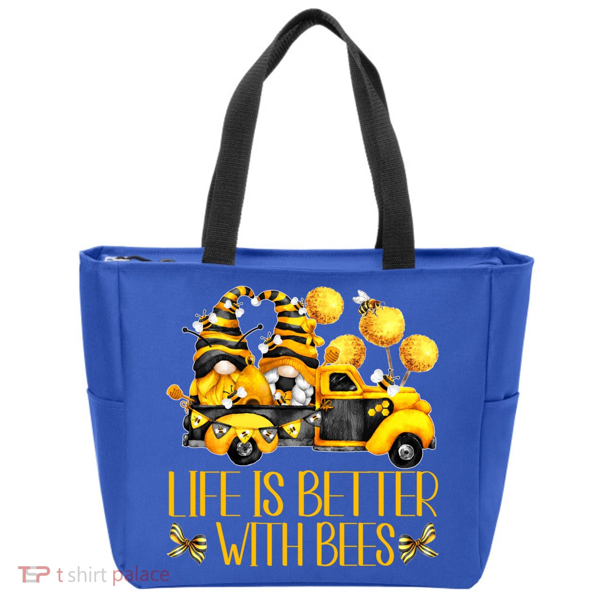 Life Is Better With Bees For Beekeeper Honey Bee Gnome Cute Gift Tote Bag