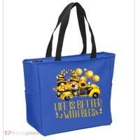 Life Is Better With Bees For Beekeeper Honey Bee Gnome Cute Gift Tote Bag thumb 2