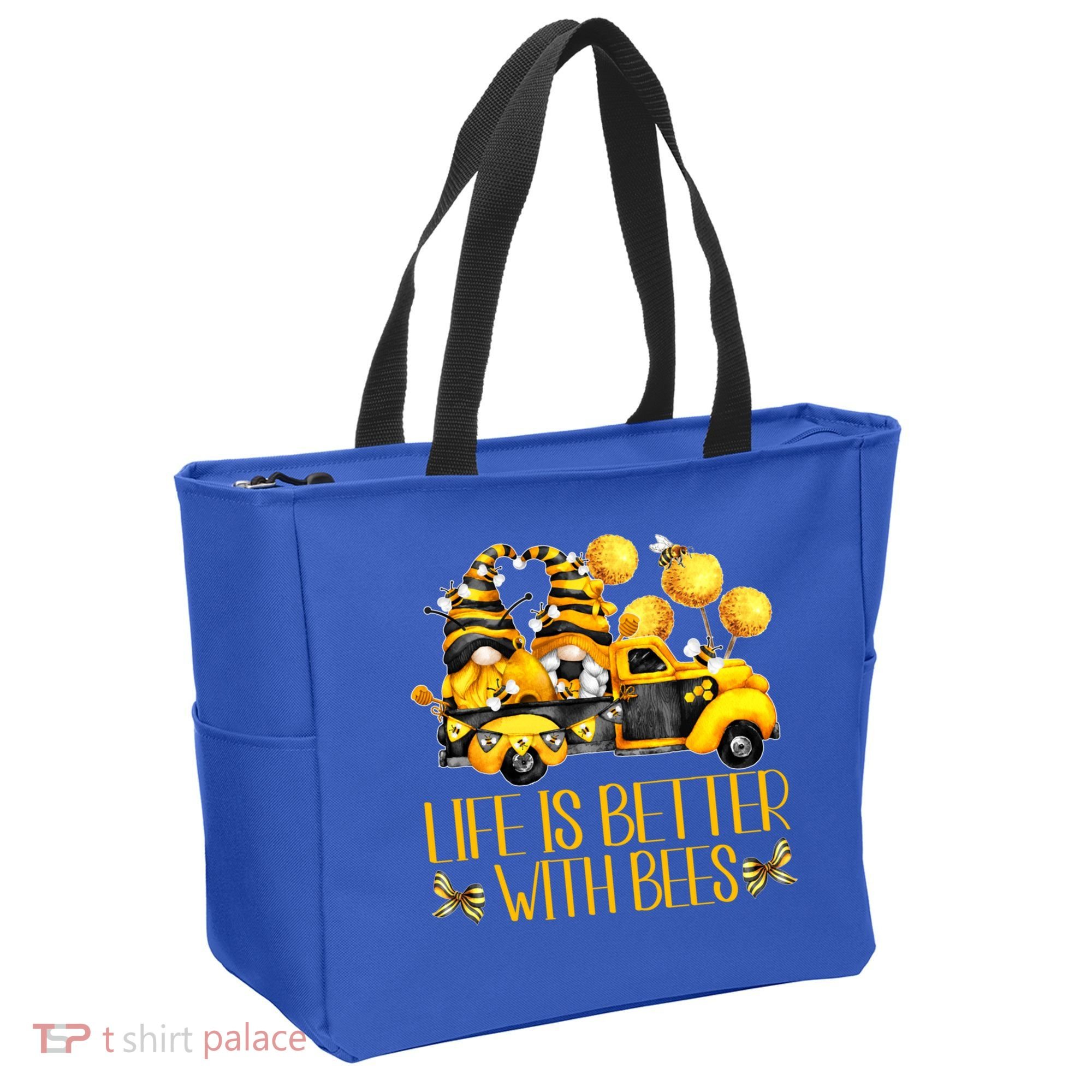 Life Is Better With Bees For Beekeeper Honey Bee Gnome Cute Gift Tote Bag