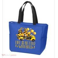 Life Is Better With Bees For Beekeeper Honey Bee Gnome Cute Gift Tote Bag thumb 3