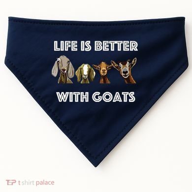 Life Is Better With Goats Goat Lover USA-Made Doggie Bandana