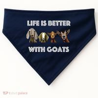 Life Is Better With Goats Goat Lover USA-Made Doggie Bandana thumb 0