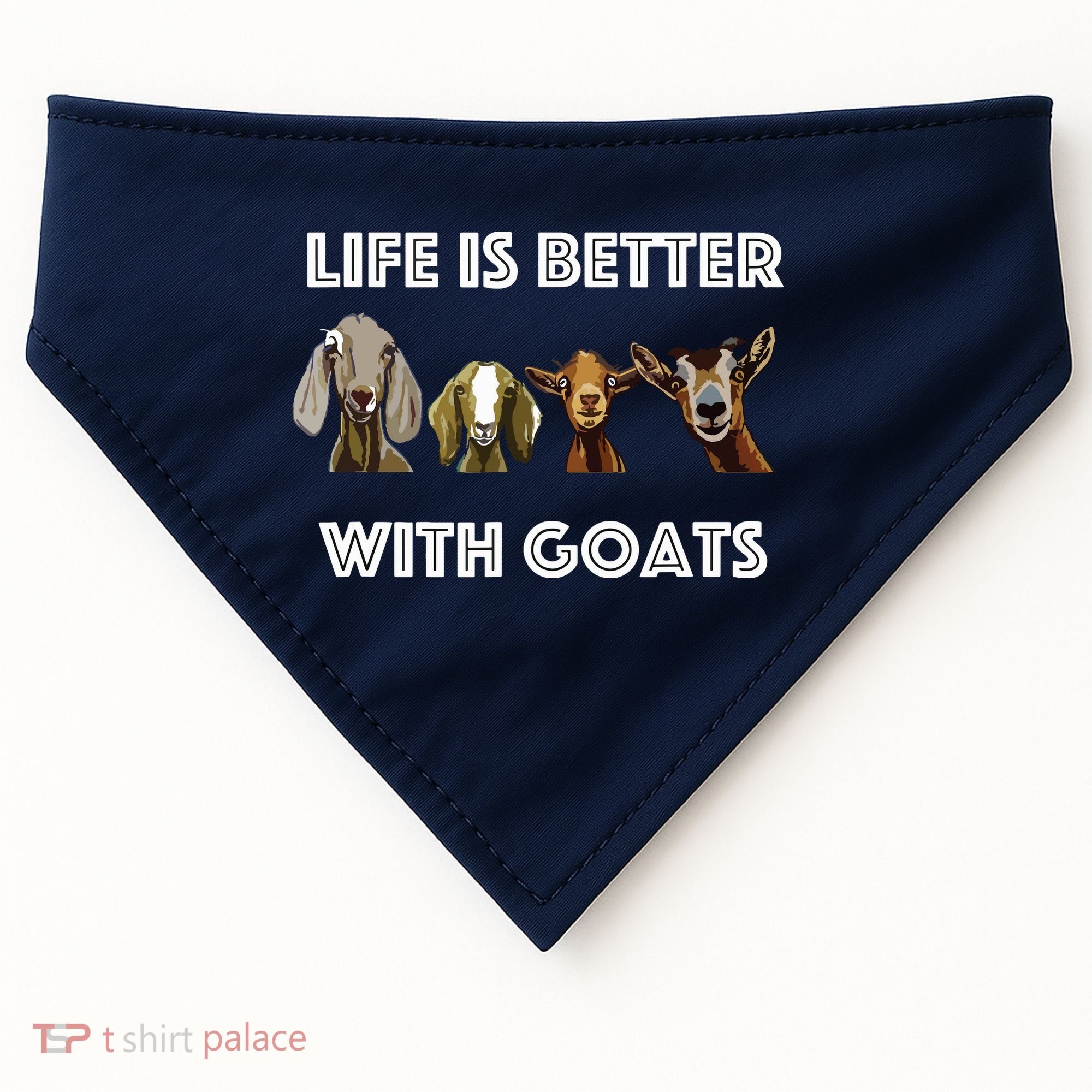 Life Is Better With Goats Goat Lover USA-Made Doggie Bandana