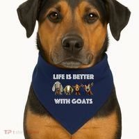 Life Is Better With Goats Goat Lover USA-Made Doggie Bandana thumb 1