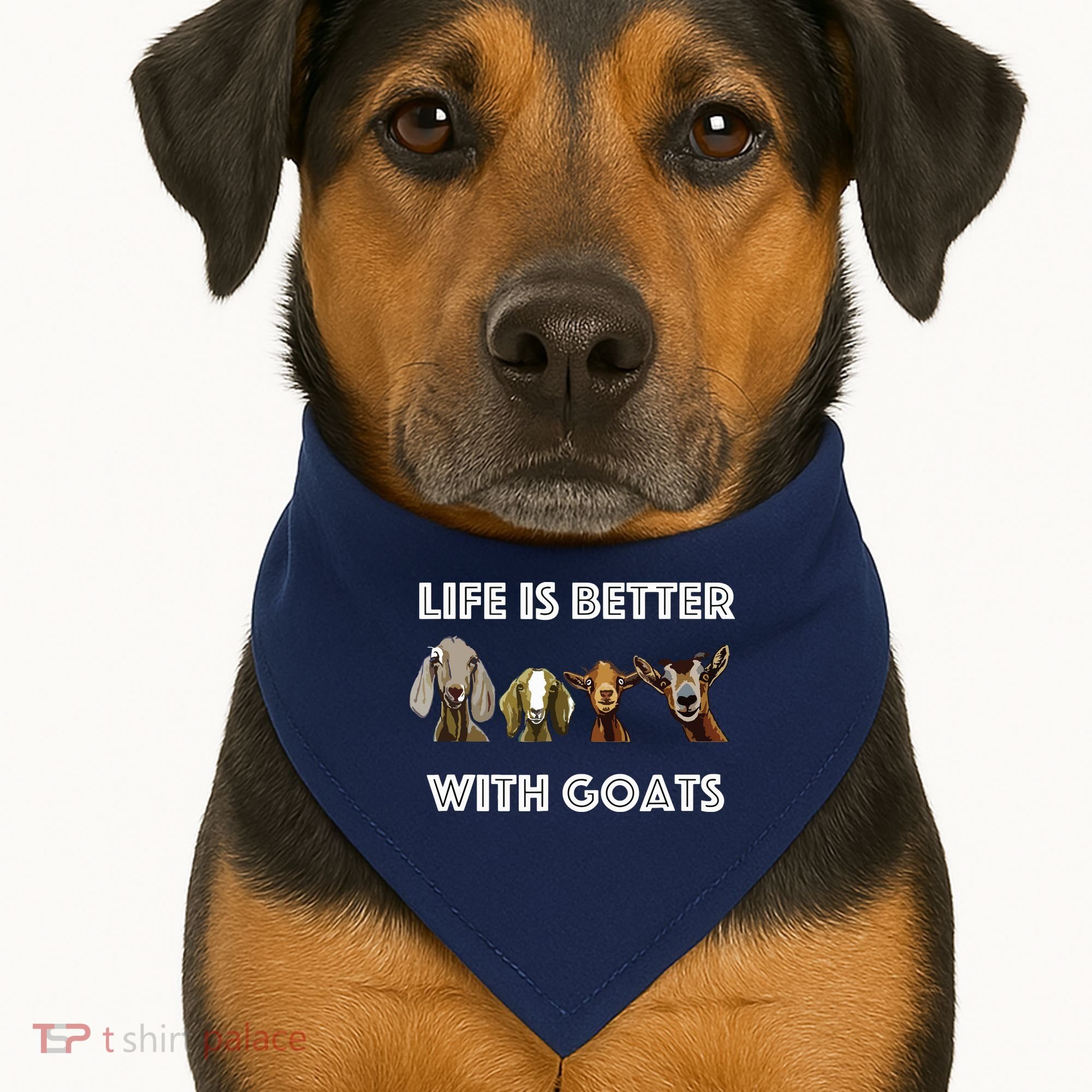 Life Is Better With Goats Goat Lover USA-Made Doggie Bandana