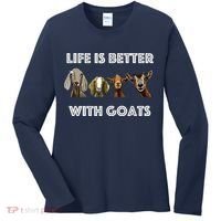 Life Is Better With Goats Goat Lover Women's Long Sleeve Shirt thumb 0
