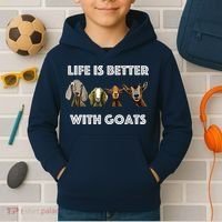 Life Is Better With Goats Goat Lover Kids Hoodie thumb 2