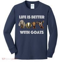 Life Is Better With Goats Goat Lover Kids Long Sleeve Shirt thumb 0