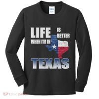 Life Is Better When IM In Texas Kids Long Sleeve Shirt thumb 0