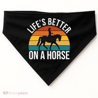 Life Is Better On A Horse Riding Gift USA-Made Doggie Bandana thumb 0