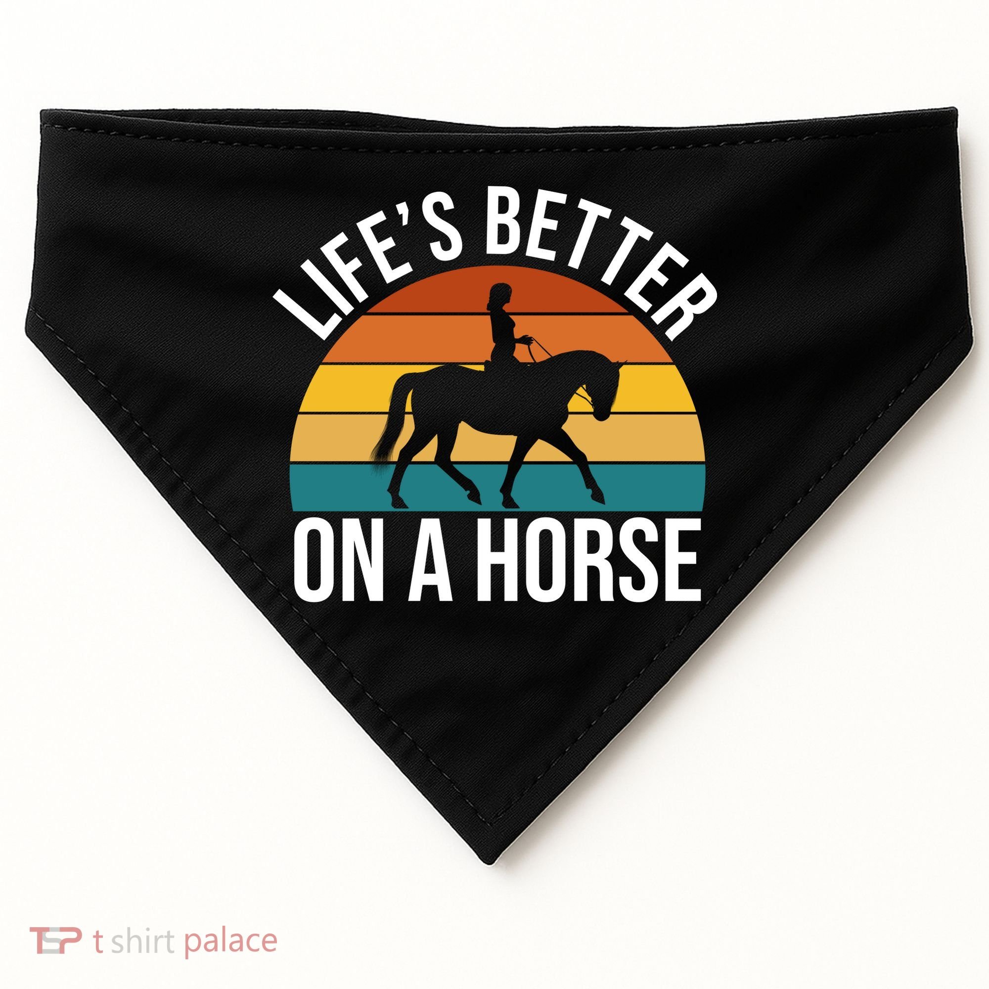 Life Is Better On A Horse Riding Gift USA-Made Doggie Bandana