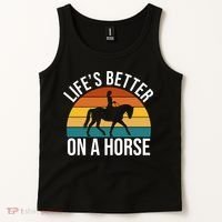 Life Is Better On A Horse Riding Gift Tank Top thumb 2
