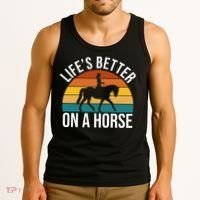 Life Is Better On A Horse Riding Gift Tank Top thumb 3