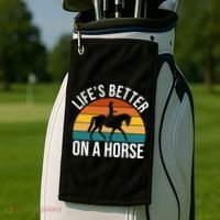 Life Is Better On A Horse Riding Gift Golf Towel thumb 2
