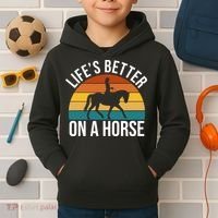 Life Is Better On A Horse Riding Gift Kids Hoodie thumb 2