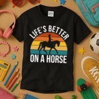 Life Is Better On A Horse Riding Gift Kids T-Shirt thumb 3