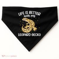 Life Is Better With My Leopard Gecko Funny USA-Made Doggie Bandana thumb 0