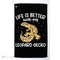Life Is Better With My Leopard Gecko Funny Golf Towel thumb 0