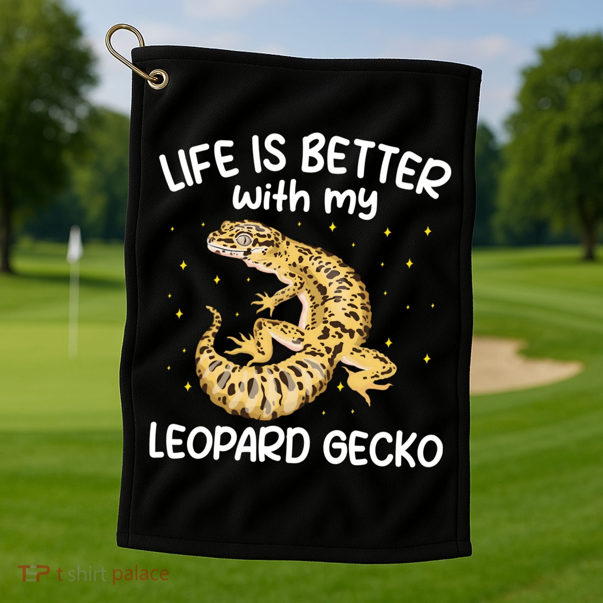 Life Is Better With My Leopard Gecko Funny Golf Towel