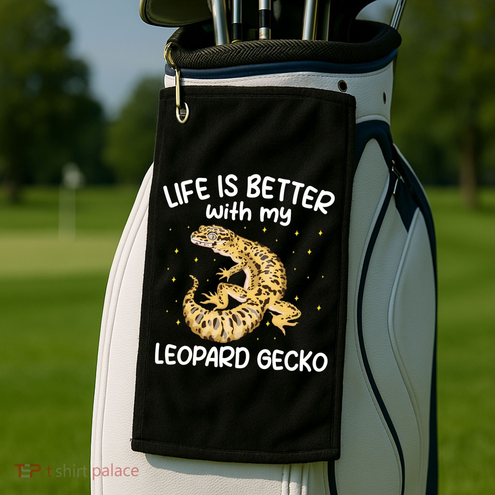 Life Is Better With My Leopard Gecko Funny Golf Towel