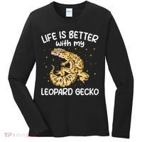 Life Is Better With My Leopard Gecko Funny Women's Long Sleeve Shirt thumb 0